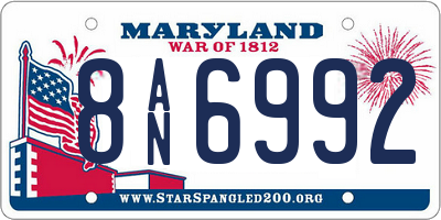 MD license plate 8AN6992