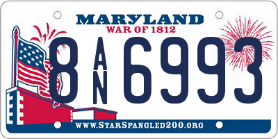 MD license plate 8AN6993