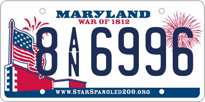 MD license plate 8AN6996