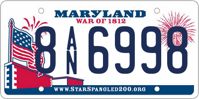 MD license plate 8AN6998