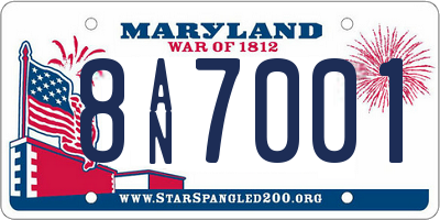 MD license plate 8AN7001