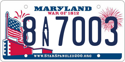 MD license plate 8AN7003
