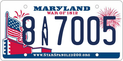 MD license plate 8AN7005