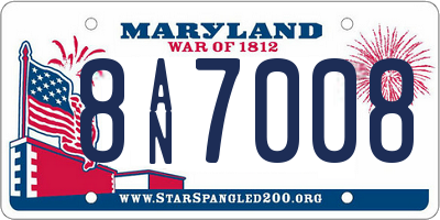 MD license plate 8AN7008