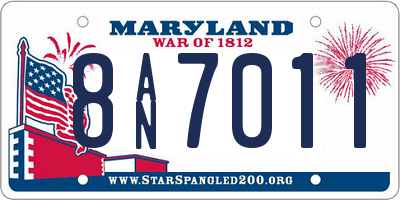 MD license plate 8AN7011