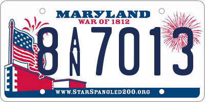 MD license plate 8AN7013