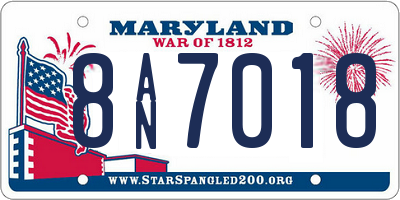MD license plate 8AN7018