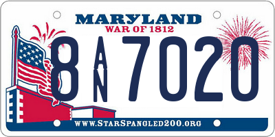 MD license plate 8AN7020