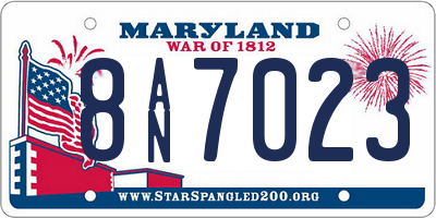 MD license plate 8AN7023