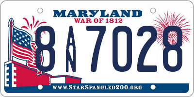 MD license plate 8AN7028