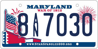 MD license plate 8AN7030