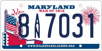 MD license plate 8AN7031