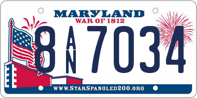 MD license plate 8AN7034