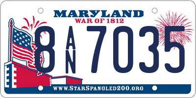 MD license plate 8AN7035
