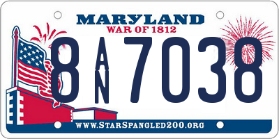 MD license plate 8AN7038