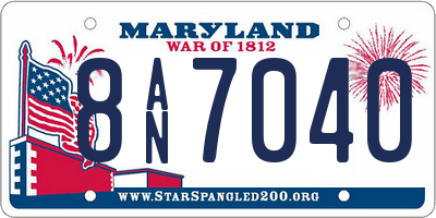 MD license plate 8AN7040