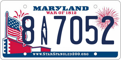 MD license plate 8AN7052