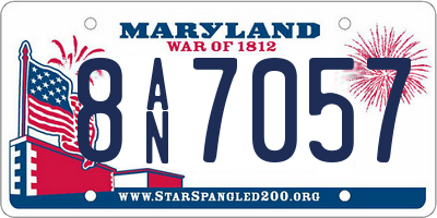MD license plate 8AN7057