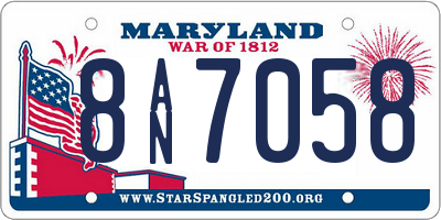 MD license plate 8AN7058