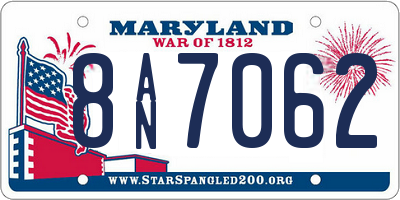 MD license plate 8AN7062