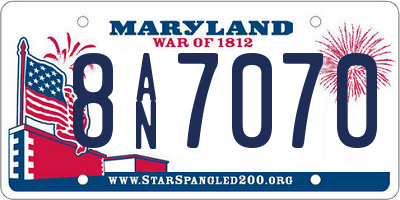 MD license plate 8AN7070