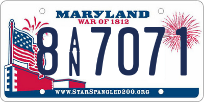 MD license plate 8AN7071