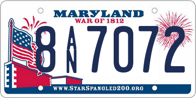MD license plate 8AN7072
