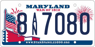 MD license plate 8AN7080