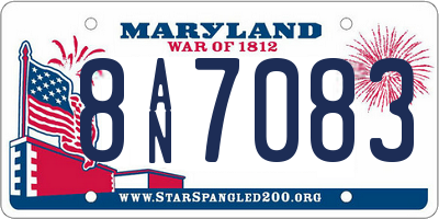 MD license plate 8AN7083