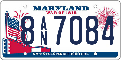 MD license plate 8AN7084