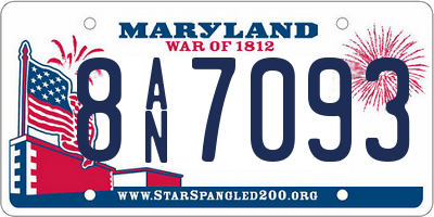 MD license plate 8AN7093