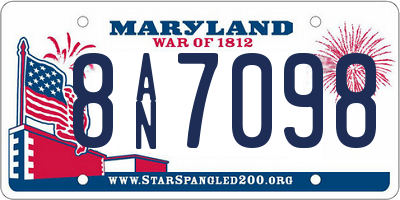 MD license plate 8AN7098