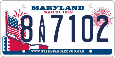 MD license plate 8AN7102