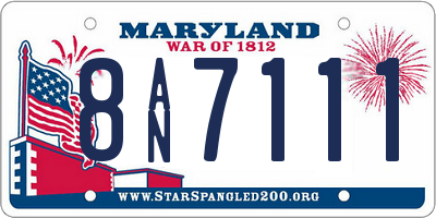 MD license plate 8AN7111