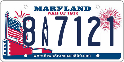 MD license plate 8AN7121