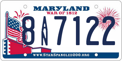 MD license plate 8AN7122