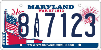 MD license plate 8AN7123