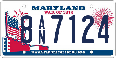 MD license plate 8AN7124