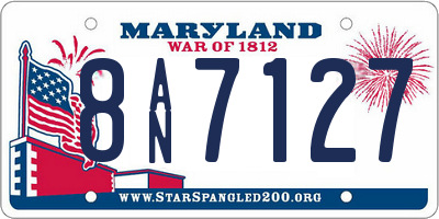 MD license plate 8AN7127