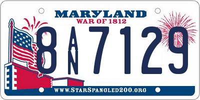 MD license plate 8AN7129