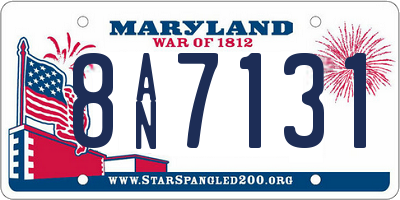 MD license plate 8AN7131