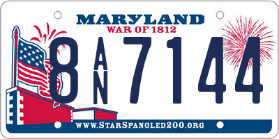 MD license plate 8AN7144