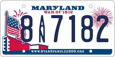 MD license plate 8AN7182