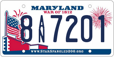 MD license plate 8AN7201