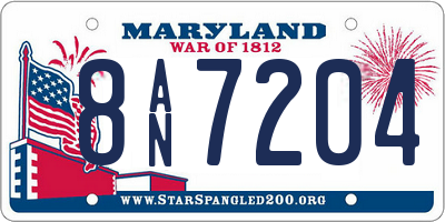 MD license plate 8AN7204