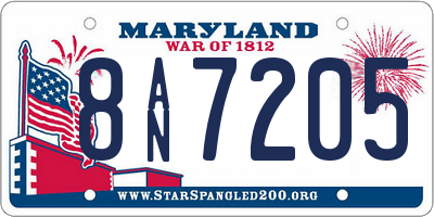 MD license plate 8AN7205