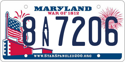 MD license plate 8AN7206