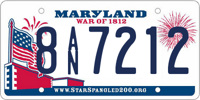 MD license plate 8AN7212