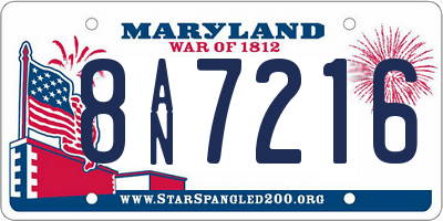 MD license plate 8AN7216