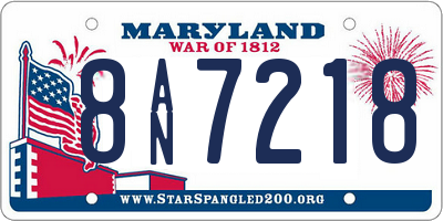 MD license plate 8AN7218